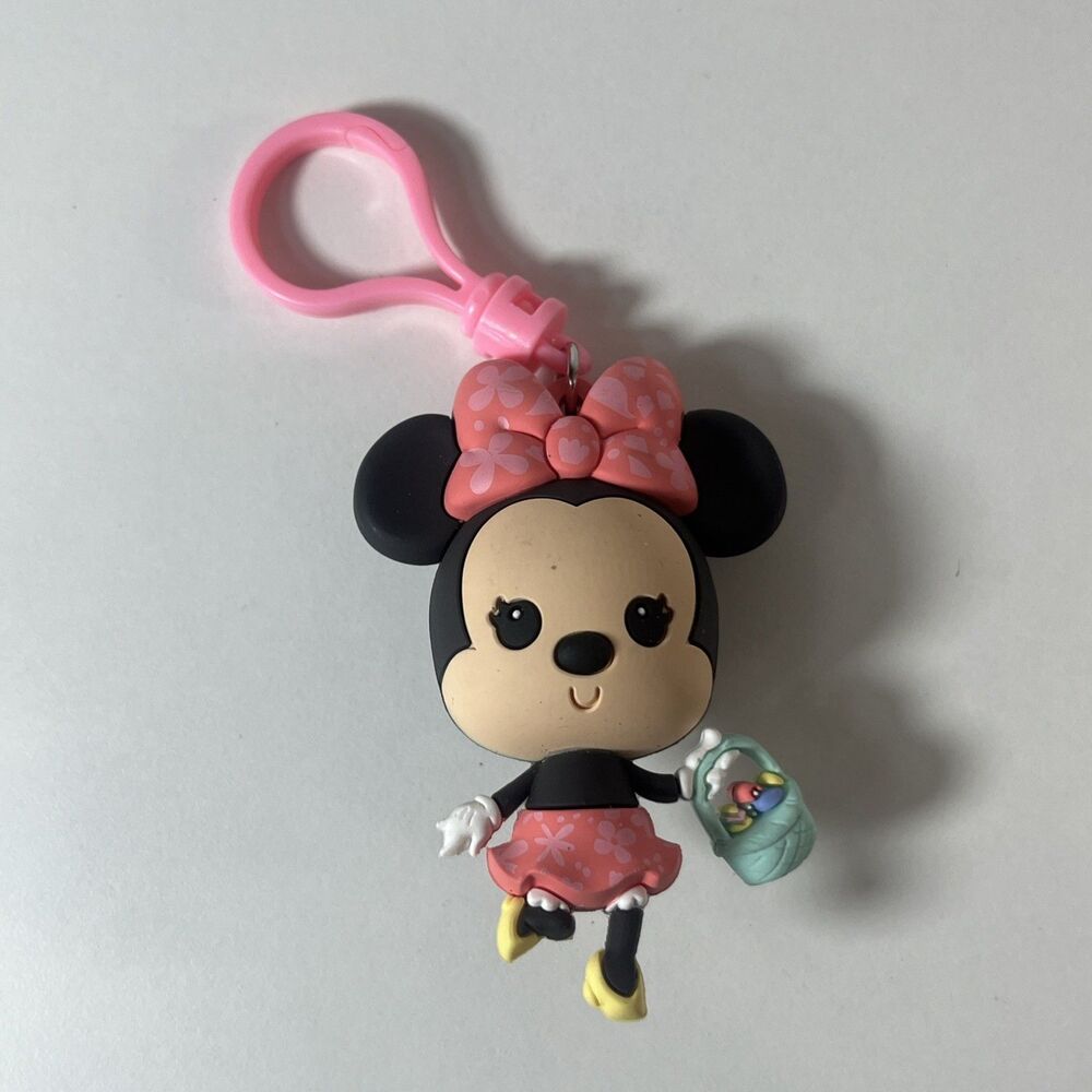 Disney Minnie Mouse Keychain Pink Dress with Basket